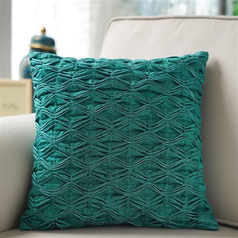 Turquoise Textured Cushion Cover