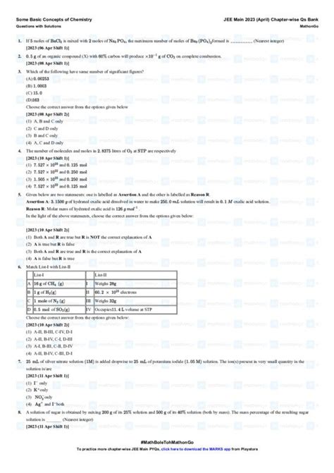 Basic Concepts of Chemistry for JEE Main 2023 - ShareMyNotes | Digital ...
