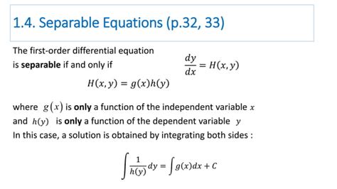 Image result for First Order Separable Differential Equation