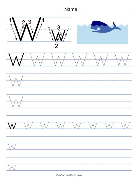 Letter W Tracing Worksheet PDF | Alphabet worksheets preschool ...
