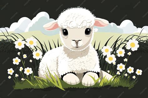Cute Baby Lamb Cartoon