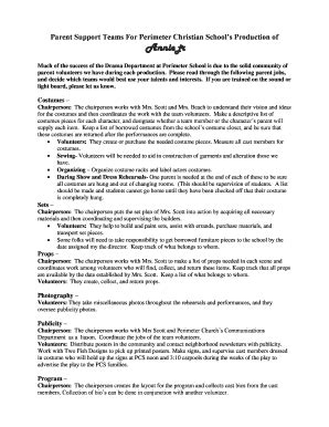 Fillable Online perimeterschool Parent Support Teams For Perimeter ...