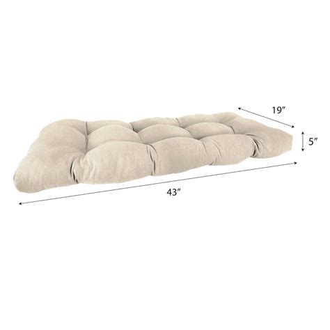 Tahiti Beige Wicker Settee Outdoor Cushion | At Home