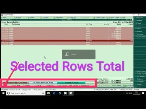 Aasan Solution: Free tally tdl Selected Rows Total