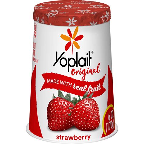 Yoplait Original Yogurt, Strawberry, Gluten Free, 6 oz - Walmart.com ...