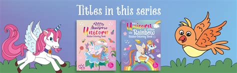 Ride A Unicorn and Chase The Rainbow - Sticker Coloring Book With 100 ...