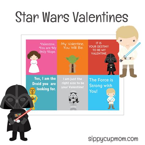 Free Printable Star Wars Valentine's Day Cards - Sippy Cup Mom