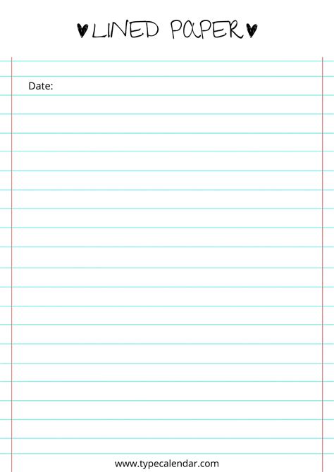 Lined Paper Template Printable Lined Paper