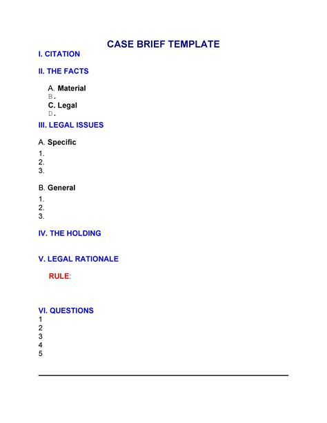 40 Case Brief Examples & Templates - Template Lab