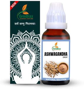 grinbizz Ashwagandha Drop Enhances Immunity & Strength/Stresscom/Muscle ...