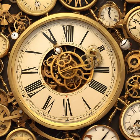 A labyrinth of clocks with winding keys times mechanisms winding down ...