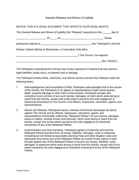 Liability Release Form Printable 的图像结果