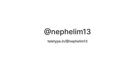 @nephelim13 — Teletype