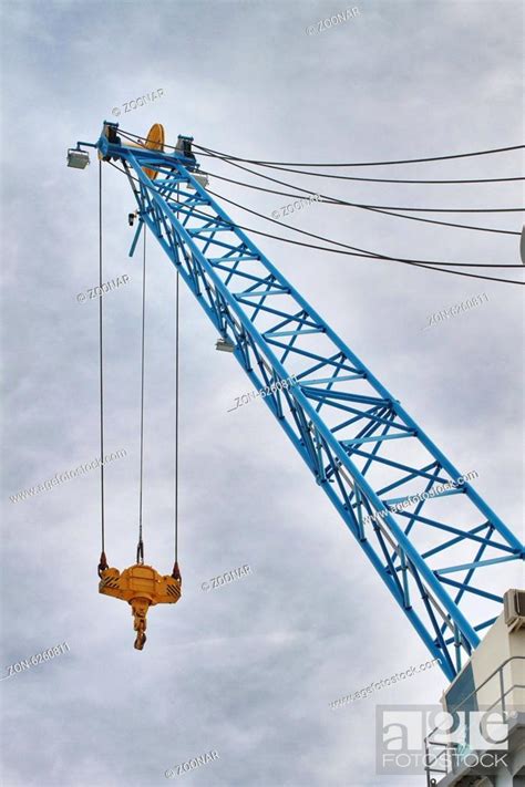 Blue crane in a construction site, Stock Photo, Picture And Rights ...