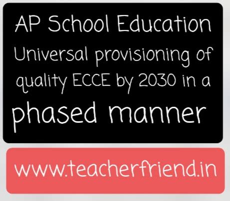AP School Education Universal provisioning of quality ECCE by 2030 in a ...