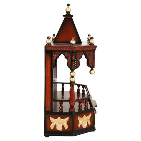 Anugrah Wall Mount Pooja Mandir without Door (Brown Gold) – DZYN Furnitures