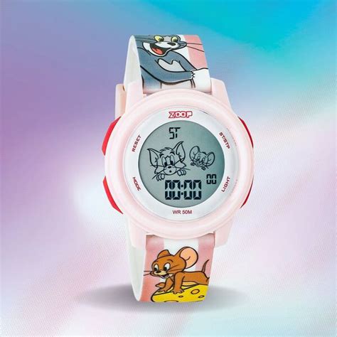 Buy Online Zoop Tom & Jerry Digital Watch with Pink Case and Pink Multi ...