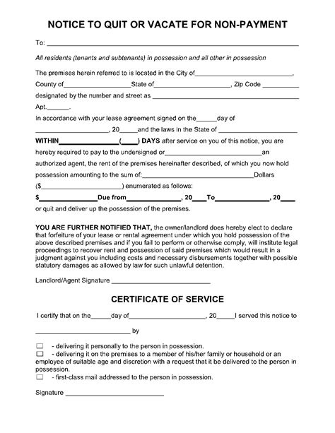 Pay or Quit Notice 1