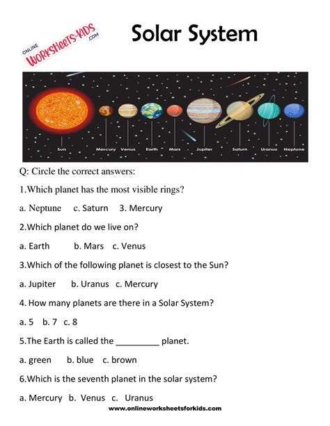 Solar System for Grade 2 的图像结果