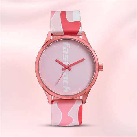Fastrack Topicals Quartz Analog Pink Dial Silicone Strap Unisex Watch