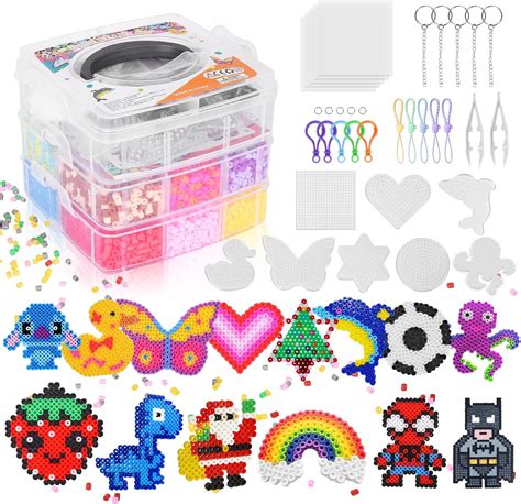 Amazon.com: Fuse Beads Kit for Kids: 10000PC Melty Beads Set, 5MM Iron ...