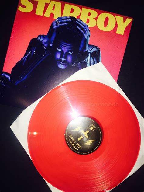 The Weeknd Starboy Album on Transparent Red Vinyl