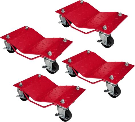 Amazon.com: Heavy Duty Wheel Dolly Set - 4 Piece Car Moving Dollies, 6000 lbs Capacity, Steel ...