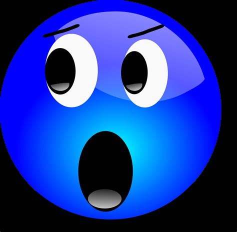 Shocked Blue Emoji Clipart: Expressive Digital Emotion with Wide-Open ...