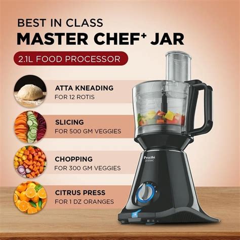Preethi Zodiac MG-218 mixer grinder, 750 watt, Black/Light Grey, 5 jars ...