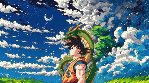 Son Goku Wallpaper 4K, Shenron, Dragon Ball Z, 5K