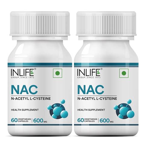 INLIFE N Acetyl Cysteine NAC Supplement 600mg | Antioxidant Support for ...
