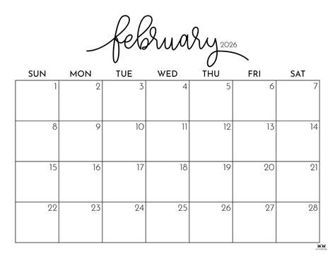 February 2026 Calendars - 150 FREE Printables | Printabulls