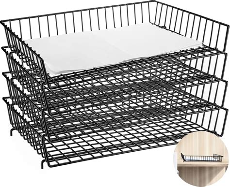 Amazon.com: Hicarer 4 Pcs Metal Paper Tray 11 x 17 Inch Iron Wire Grid ...