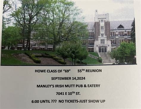 HOWE Class of “69” 55th Class Reunion, Manleys Irish Mutt, Indianapolis ...