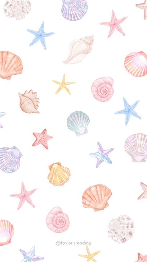 Beachy Seashell Phone Wallpaper