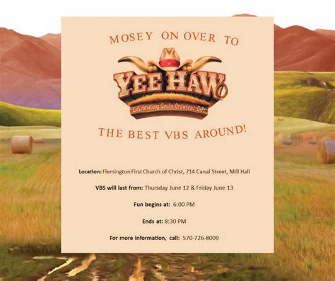 Vacation Bible School: Yee-Haw! June 12 & 13, 714 Canal St, Mill Hall ...
