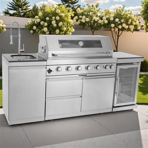 Amazon.com: Outdoor Kitchen Island 85" 6-Burner 85000 BTU Deluxe ...