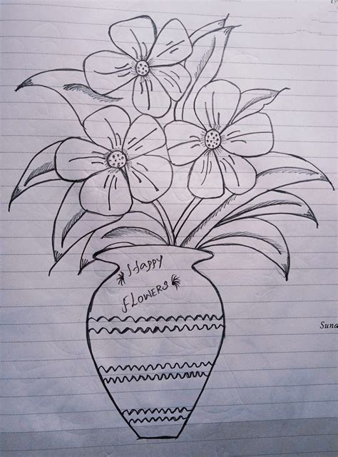 How To Draw A Beautiful Flower Pot at Robert Bence blog