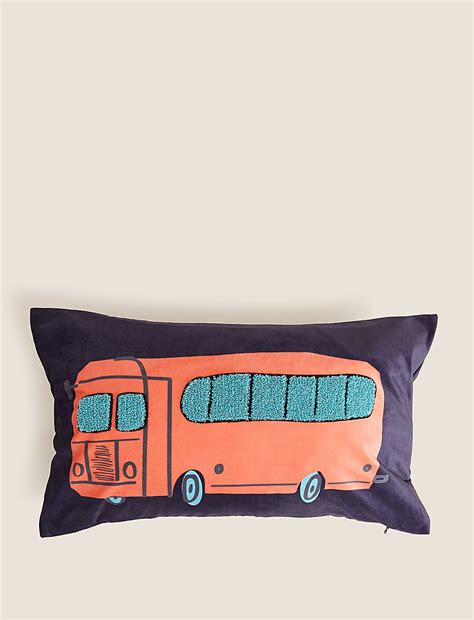 Buy Velvet Bus Textured Bolster Cushion at Marks & Spencer