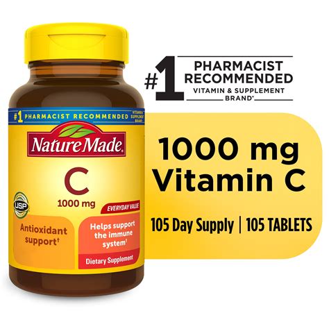 Nature Made Extra Strength Vitamin C 1000 mg Tablets, Dietary ...