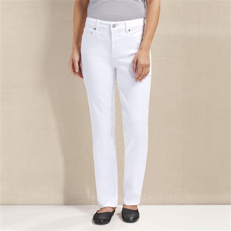 Misses White Denim Straight Leg Jeans - NorthStyle Women's Fashions
