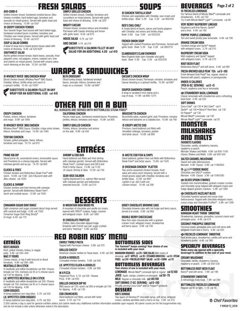 Menu - Portland OR's Red Robin Gourmet Burgers and Brews | Sirved