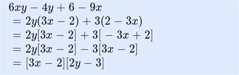 factorise 6xy-4x + 6- 9x - Brainly.in