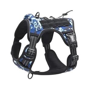 Auroth Tactical Dog Training Harness No Pulling Front Clip Leash ...