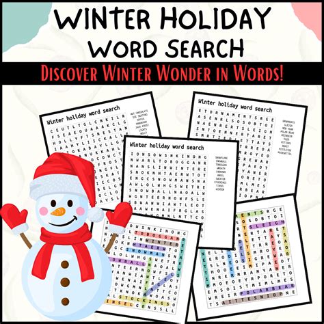 Winter Holiday Word Search: A Great Way to Celebrate the Winter ...