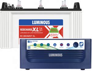 LUMINOUS 850 VA Sine Wave with 18042ST XL Tubular Inverter Battery ...