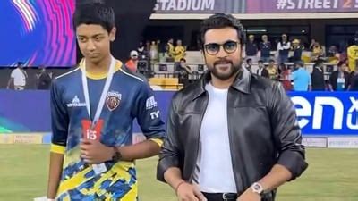Suriya's son Dev attends ISPL match with father; fans call him ‘junior ...