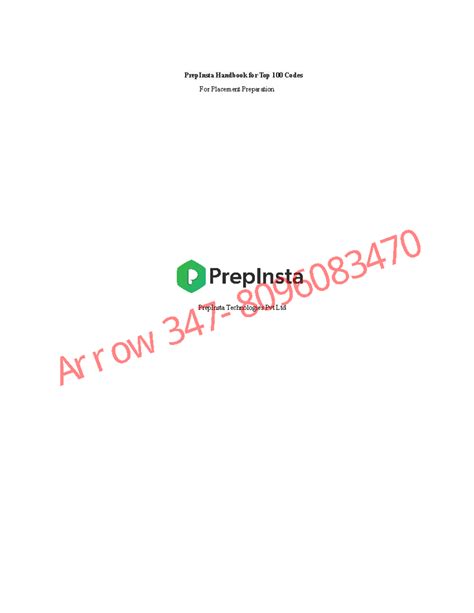 PrepInsta Handbook: Top 100 Programming Codes for Placements - Studocu