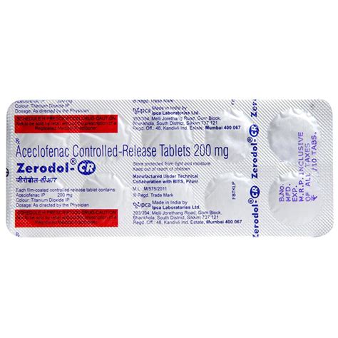 Zerodol CR Tablet | Uses, Side Effects, Price | Apollo Pharmacy