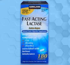 Buy Kirkland Signature Fast Acting Lactase 180 Caplets Enzyme Lactaid ...